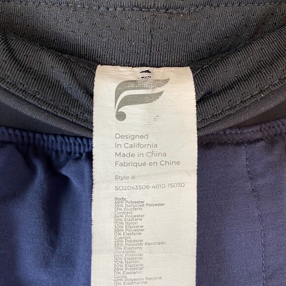 Fabletics Athletic Shorts Men's M Blue Black Pull On Zipper Pockets Lined - Picture 3 of 5